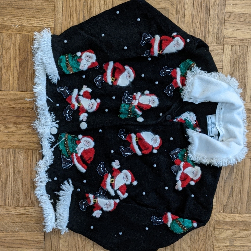 Vintage holiday sweater with detachable collar